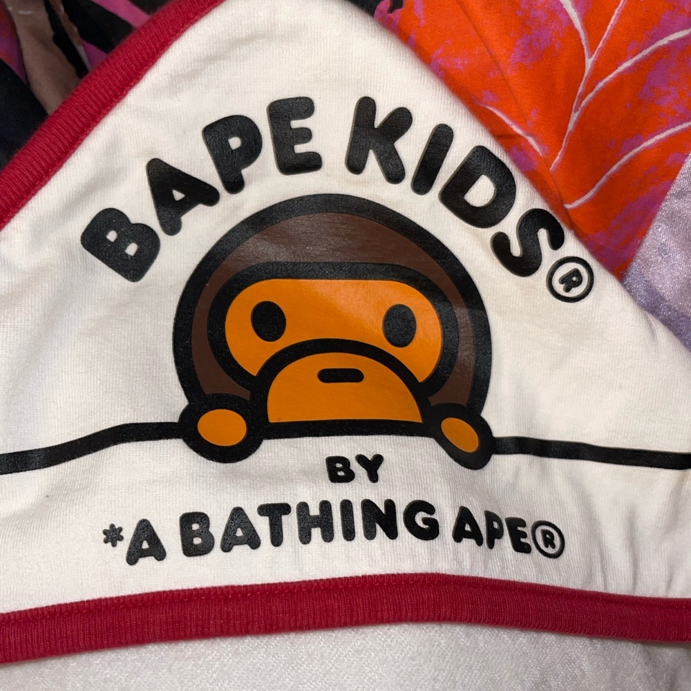 BAPE kids APE Rare Colorful Patterned baby Milo swaddle bathing bath towel hood